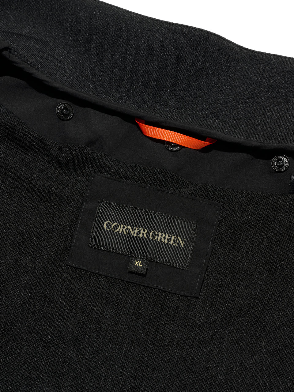 DRIVE Black golf wind jacket: inner back mesh panel detail