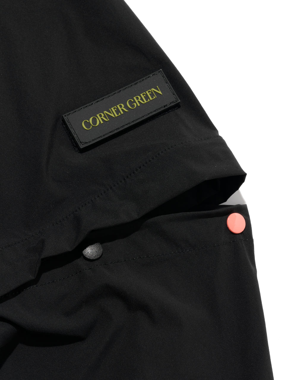 DRIVE Black golf wind jacket: detachable sleeve and snap fasteners