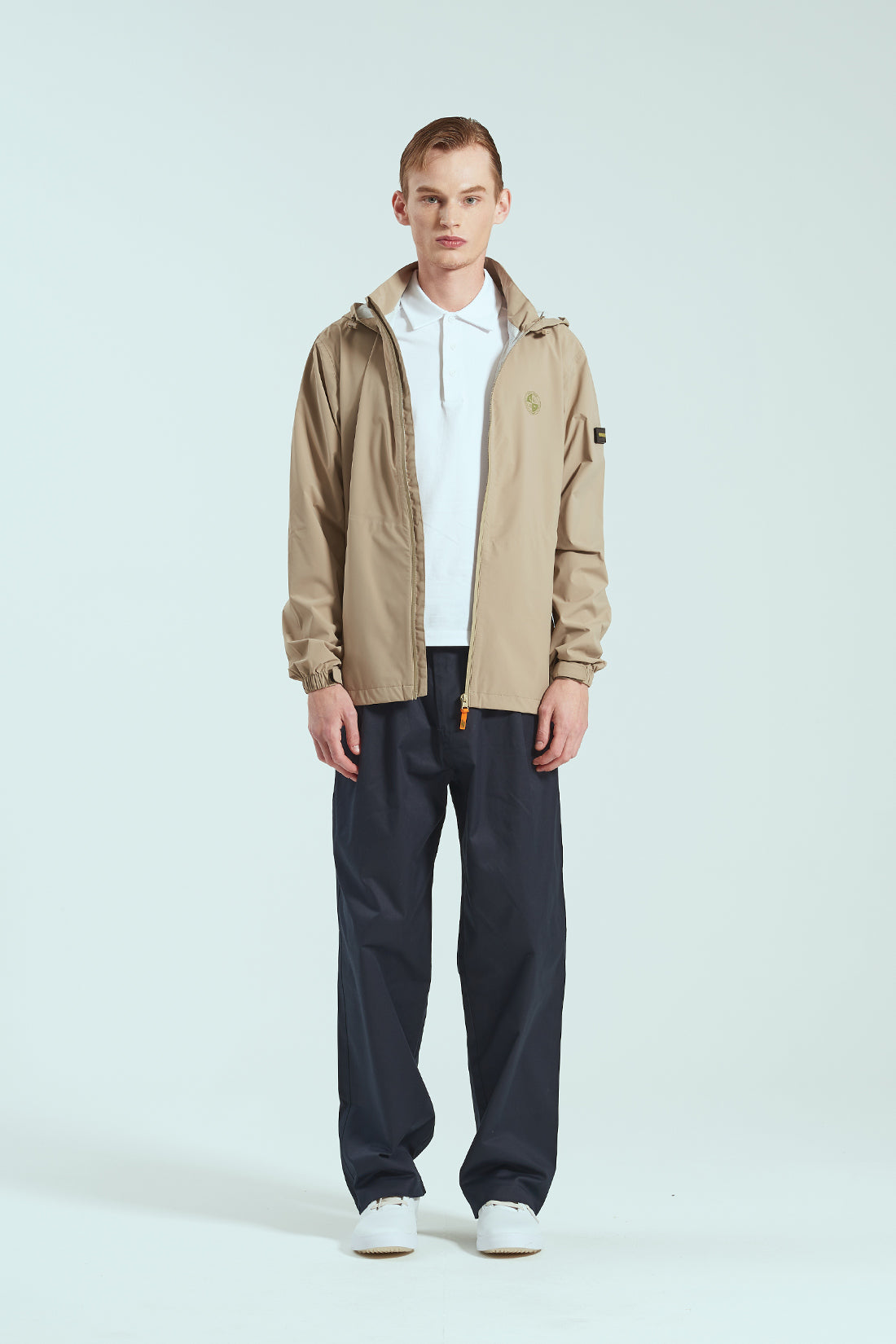 BIRDIE Mens Golf Rain Jacket Beige