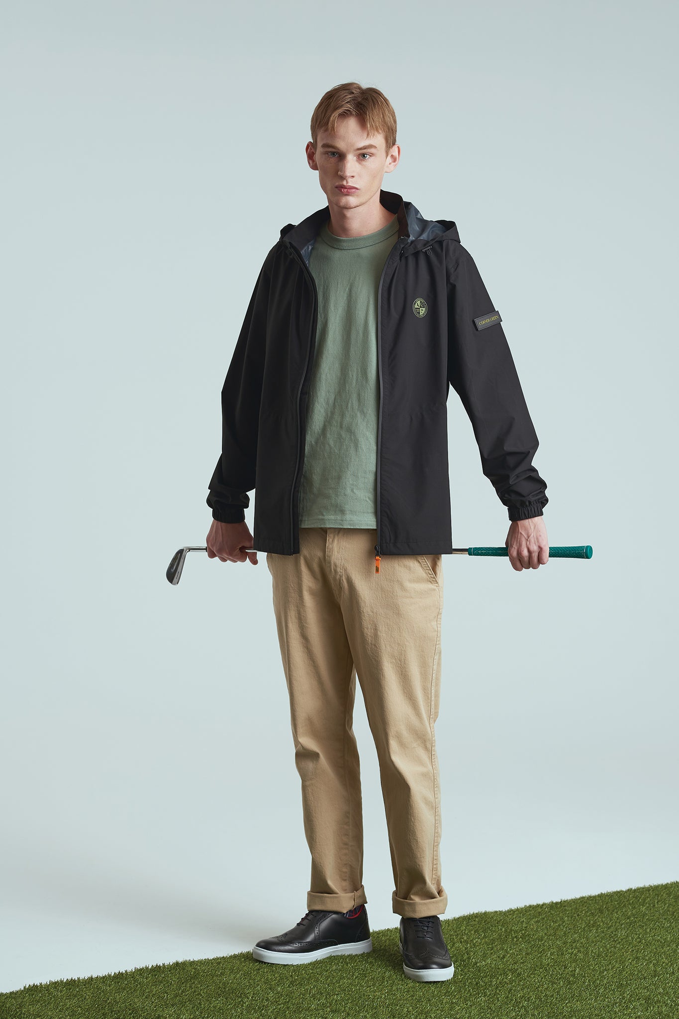 BIRDIE Mens Golf Rain Jacket Black